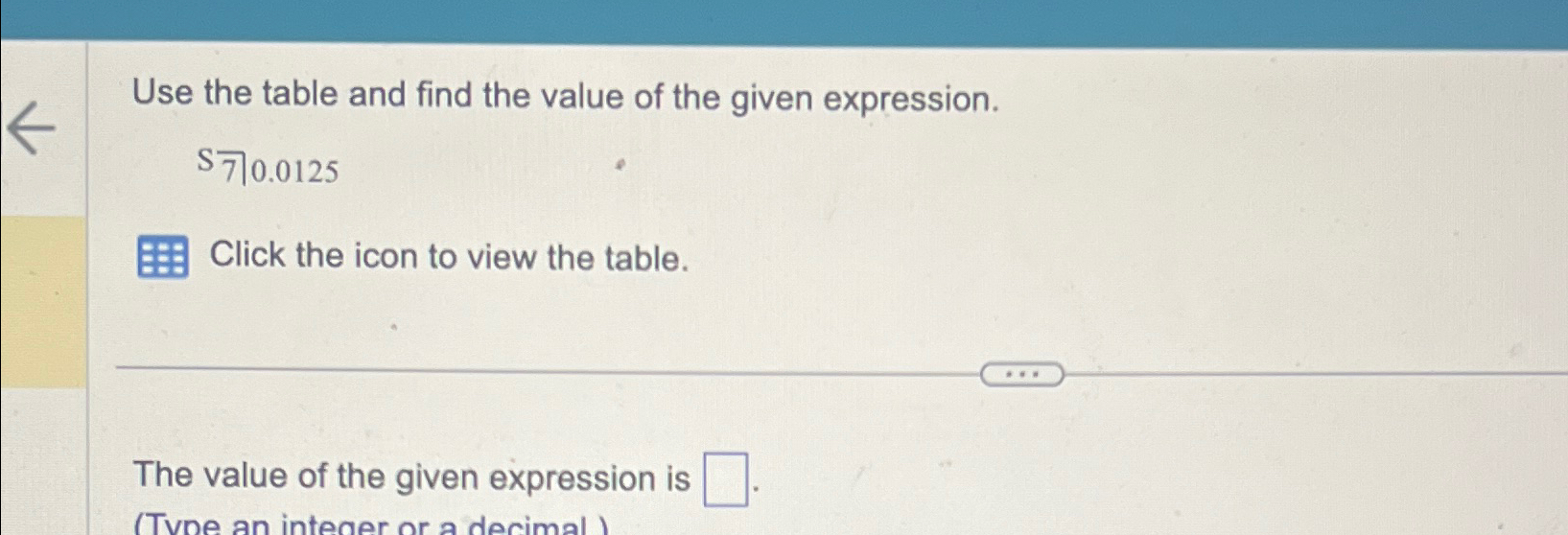 Solved Use the table and find the value of the given | Chegg.com