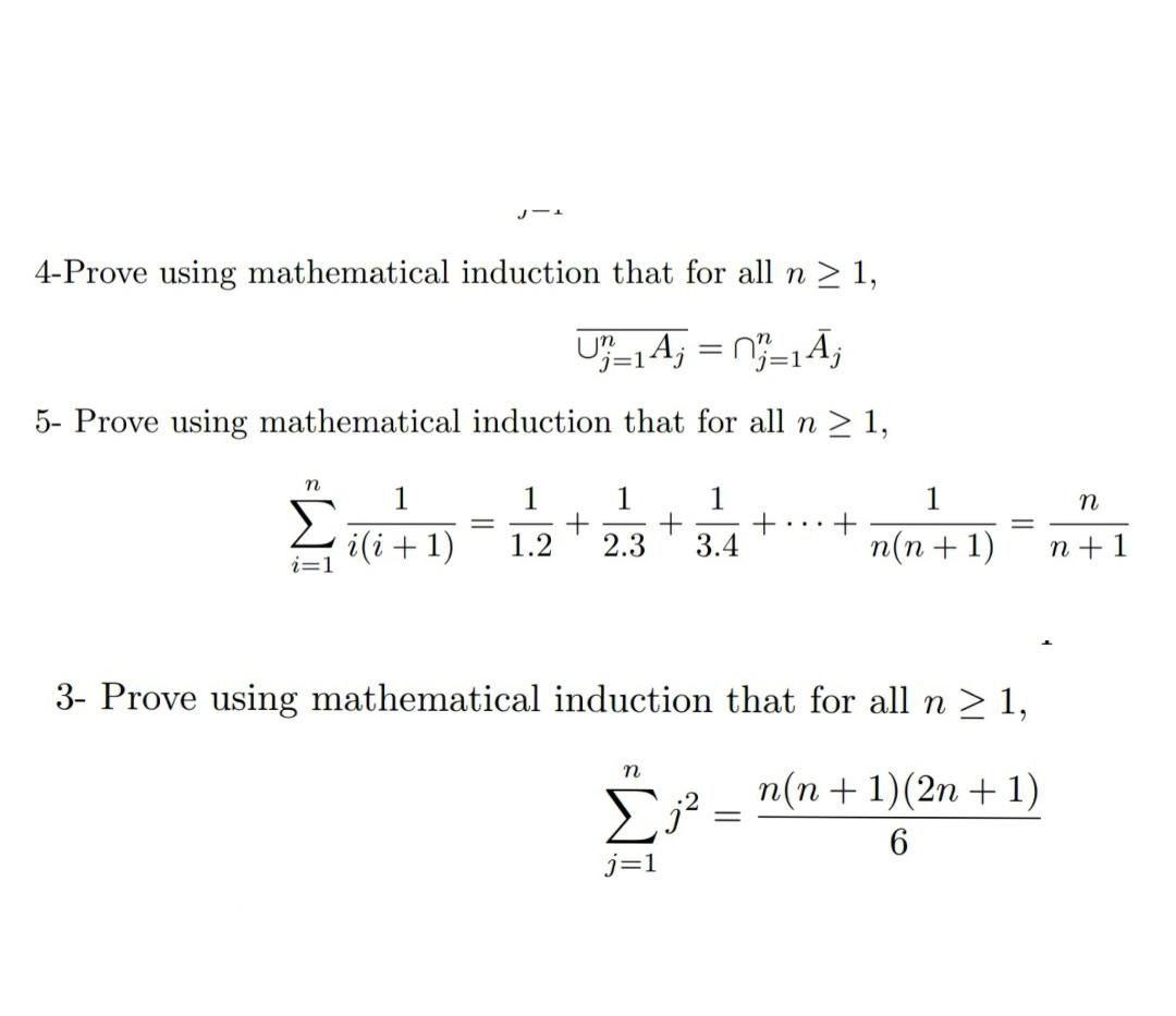 Solved 4-Prove Using Mathematical Induction That For All | Chegg.com