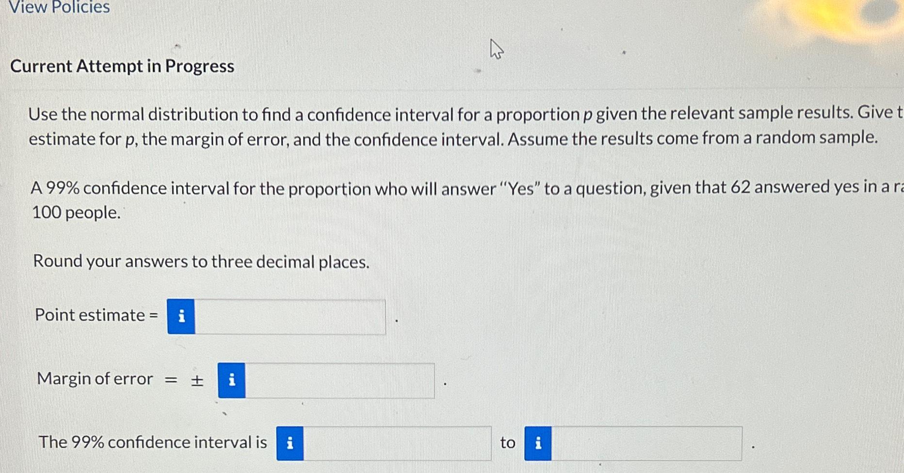Solved Use the normal distribution to find a confidence | Chegg.com