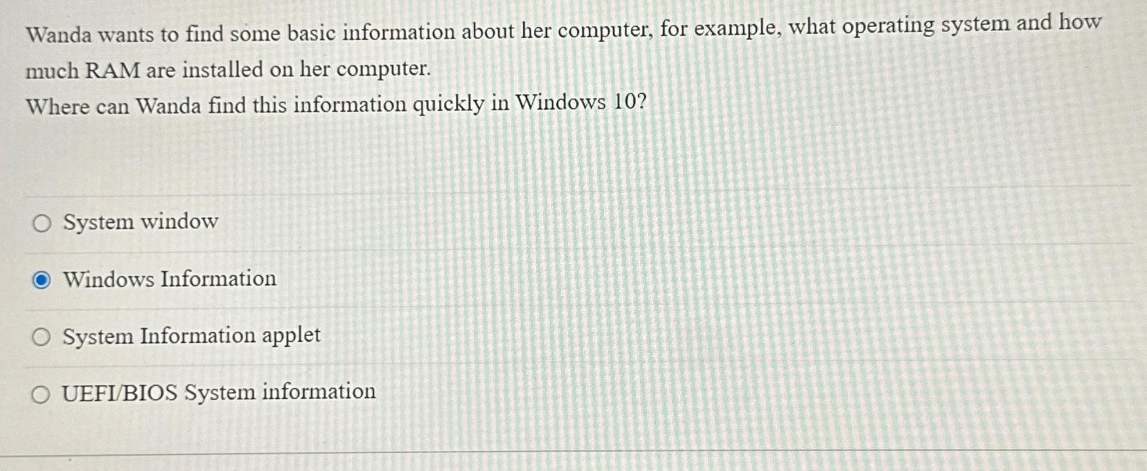 Solved Wanda wants to find some basic information about her | Chegg.com