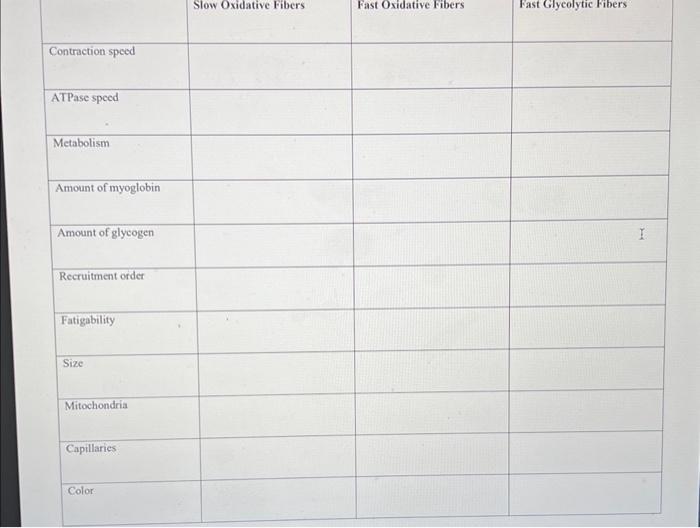 Solved Put The Following Characteristics Under The Chegg Com