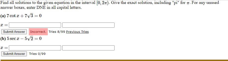 Find all solutions to the given equation in the | Chegg.com