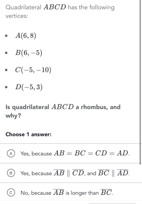 Solved Quadrilateral ABCD Has The Following Vertices: A6,8) | Chegg.com