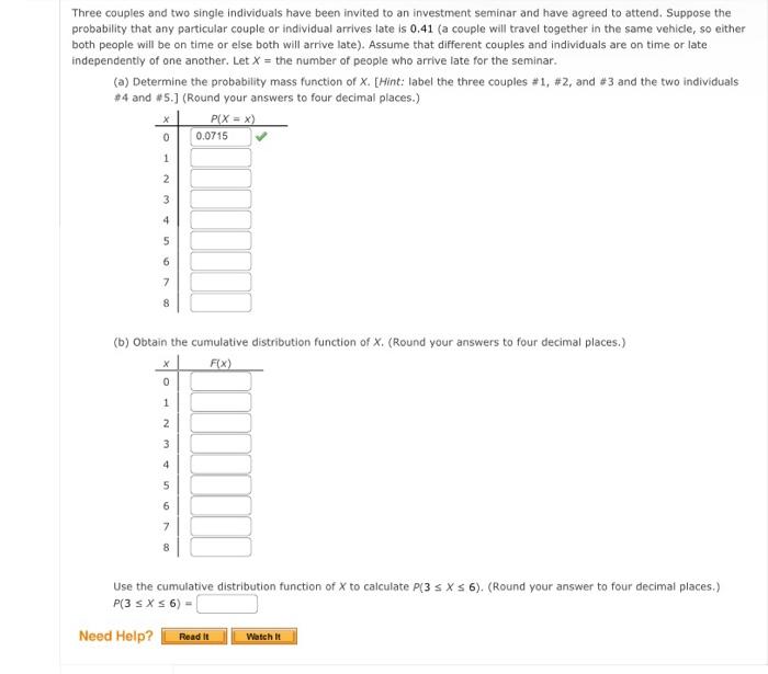 Solved For the following possible outcomes, give their | Chegg.com