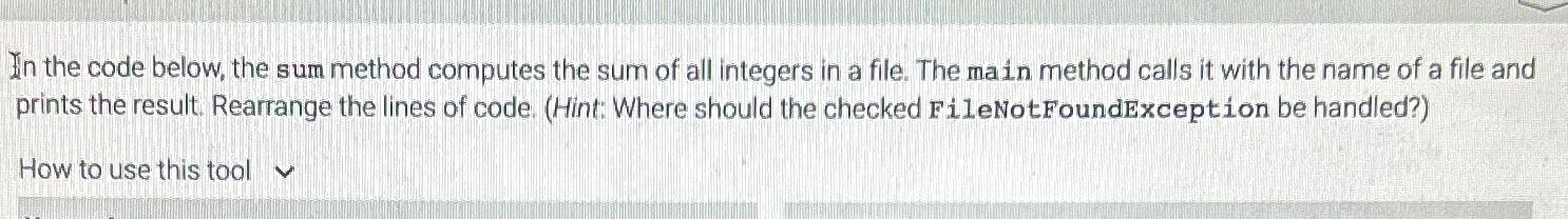 Solved In the code below, the sum method computes the sum of | Chegg.com