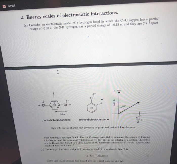 Gmail 2 Energy Scales Of Electrostatic Interactio Chegg Com