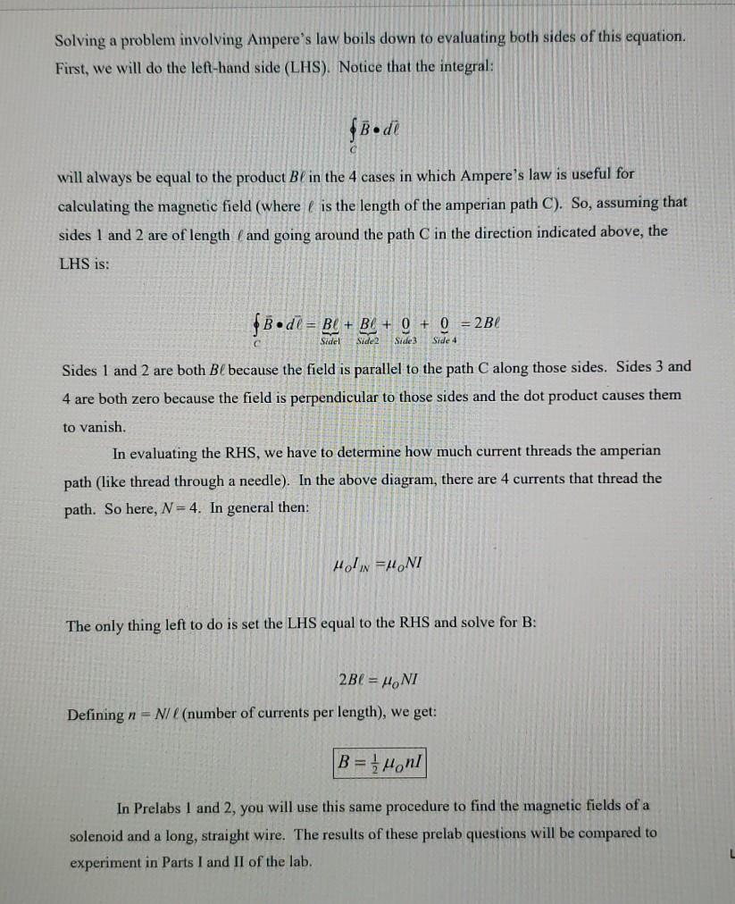 Solved 1) Using Ampere's Law to find the magnetic field of a | Chegg.com