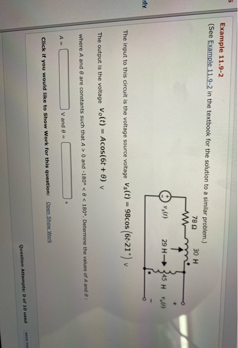 Solved Problem 11.9-3 The source voltage of the circuit | Chegg.com