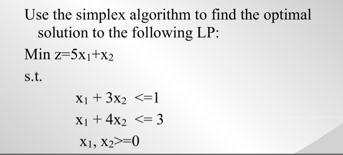 Solved Use the simplex algorithm to find the optimal | Chegg.com