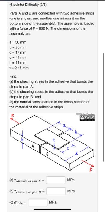 Solved (6 points) Difficulty (2/5) Parts A and B are | Chegg.com