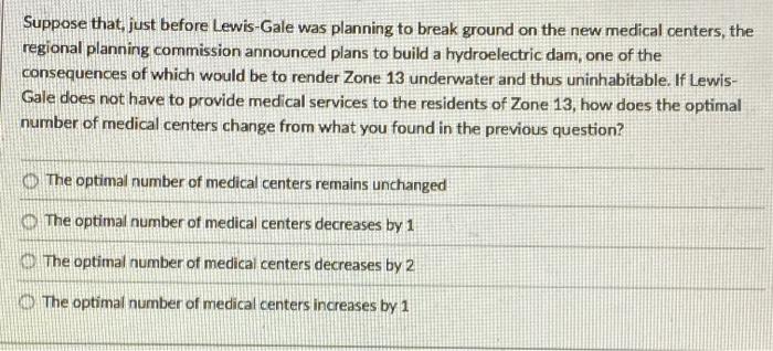 Solved Suppose that, just before Lewis-Gale was planning to | Chegg.com