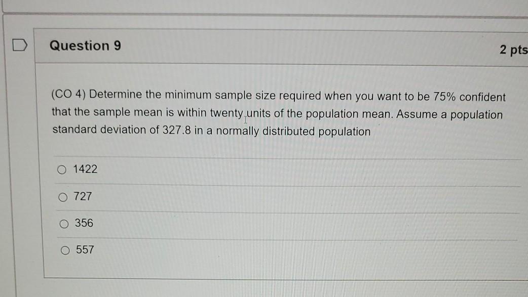 Solved > Question 7 2 pts (CO 4) Determine the minimum | Chegg.com