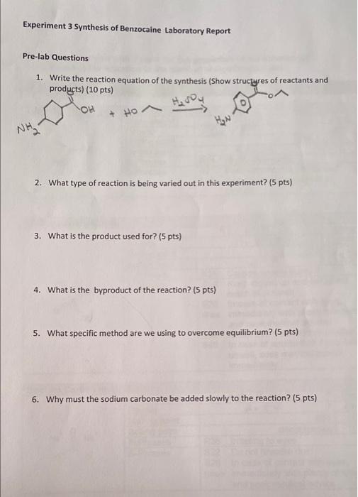 benzocaine synthesis experiment