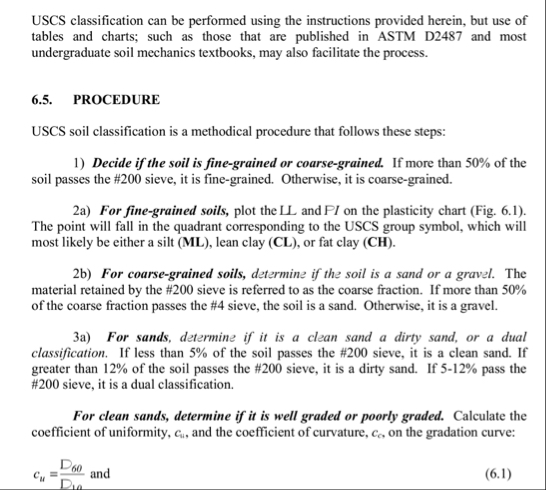 Solved USCS classification can be performed using the | Chegg.com