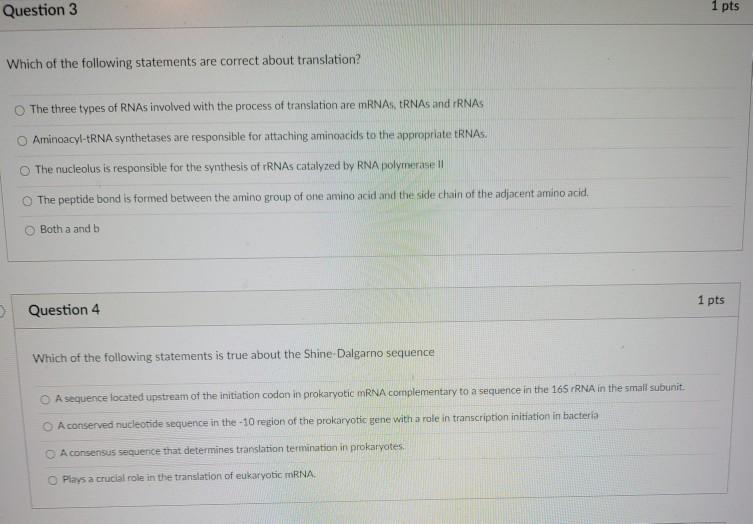 Solved Question 3 1 pts Which of the following statements | Chegg.com