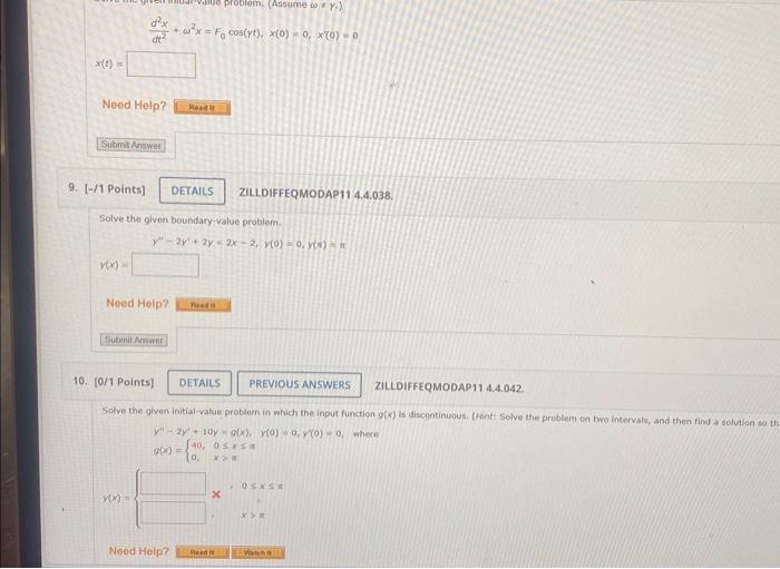 Solved Y′′′−y′′−9y′+9y=6−ex+e3xy(x)= ZILLDIFFEQMODAP11 | Chegg.com