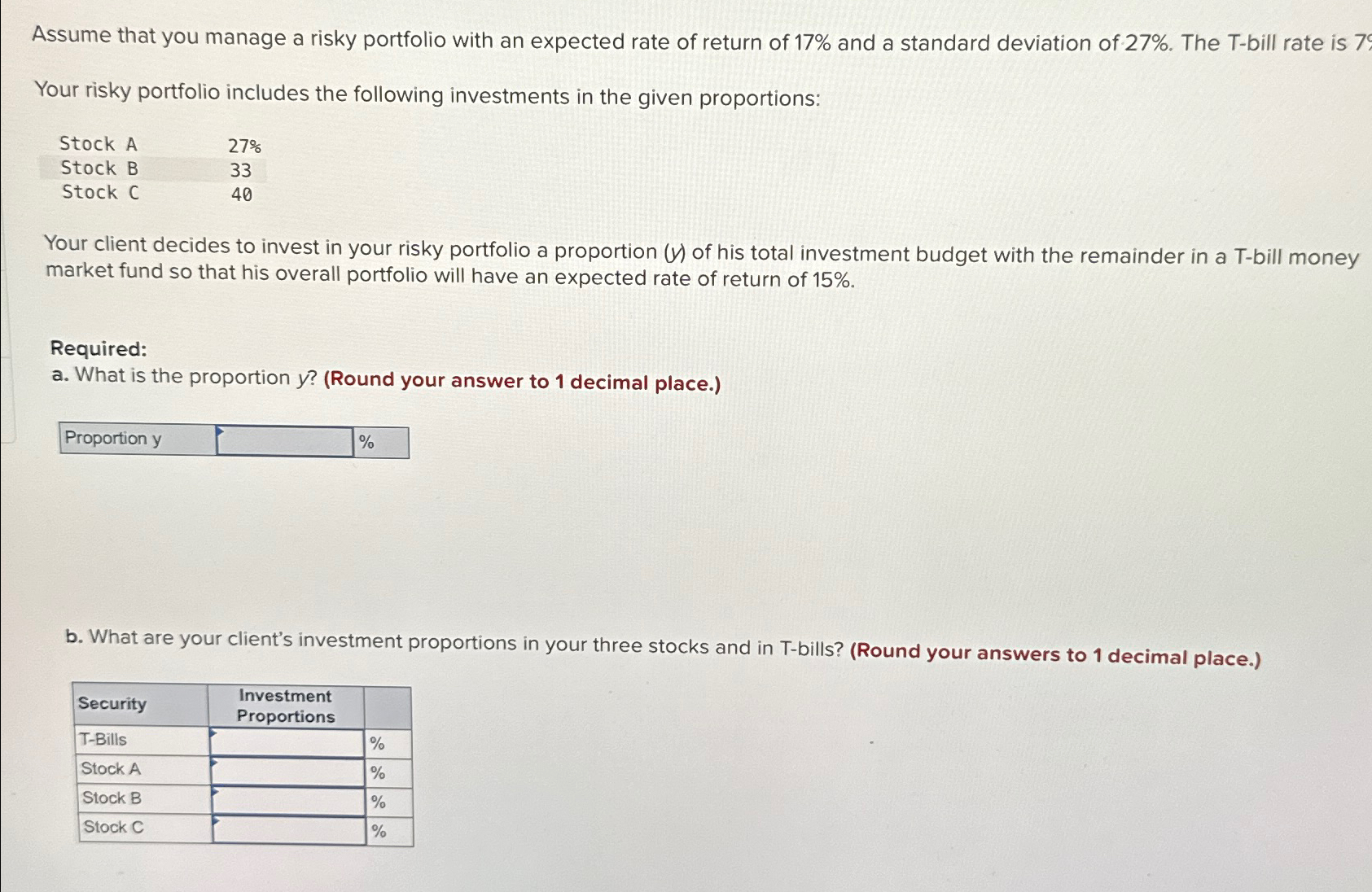 Solved Assume That You Manage A Risky Portfolio With An | Chegg.com