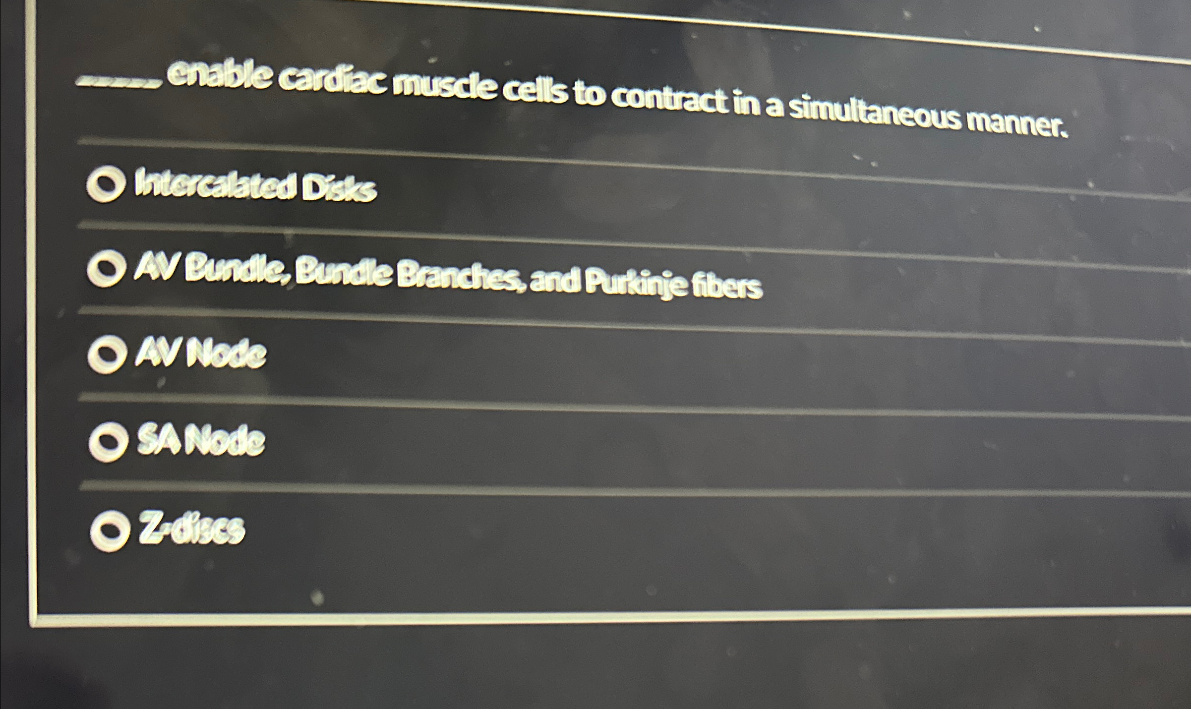 Solved q, ﻿enable cardiac muscle cells to contract in a | Chegg.com