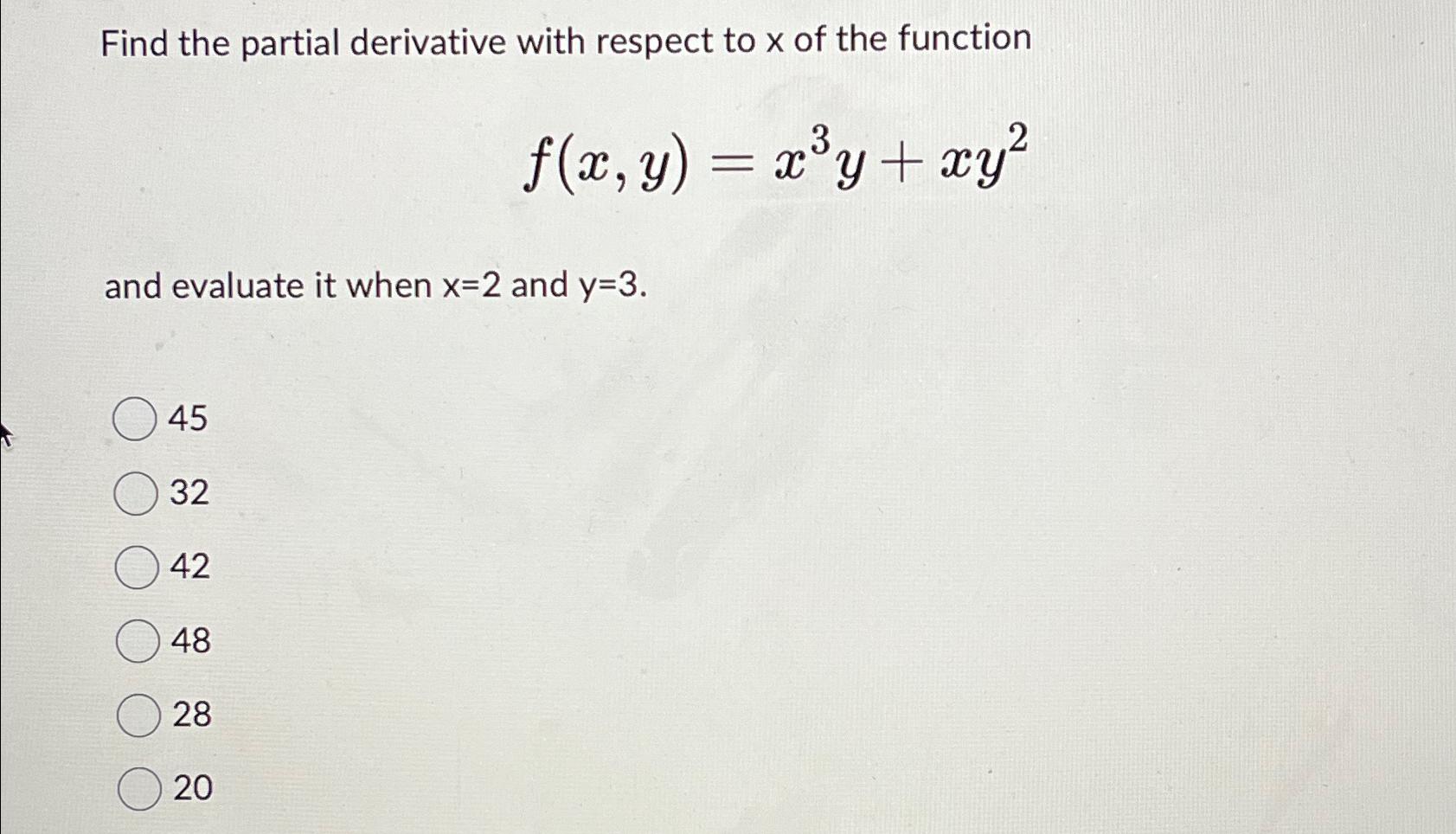 partial derivative of sin xy with respect to x