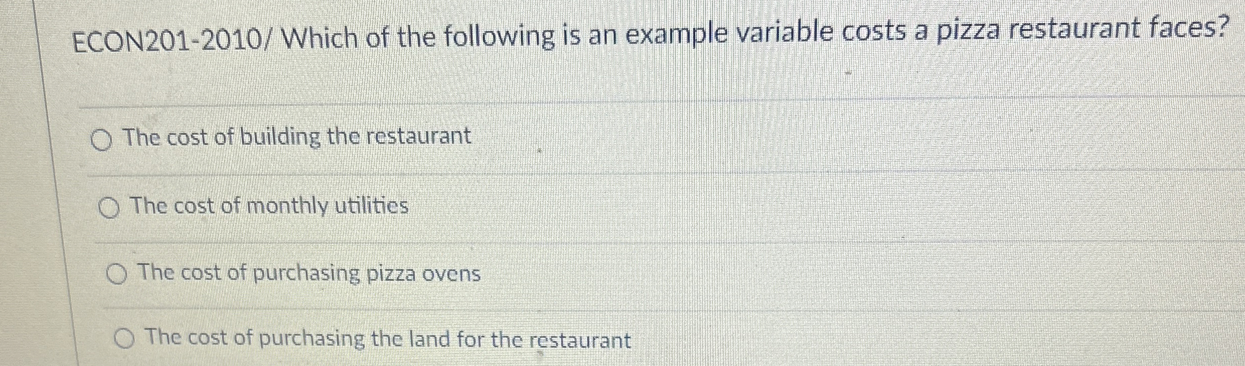 Solved Econ201-2010  ﻿which Of The Following Is An Example 