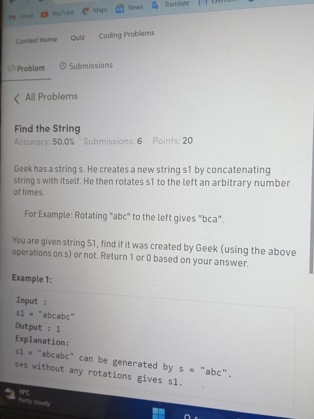 Solved Geek has a string s. He creates a new string s1 by | Chegg.com
