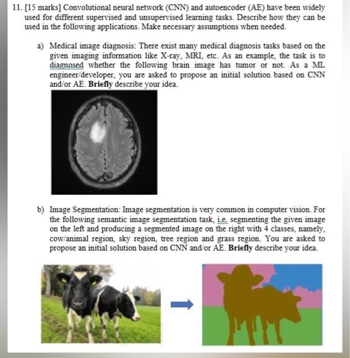 Solved 11. [15 marks] Convolutional neural network (CNN) and | Chegg.com