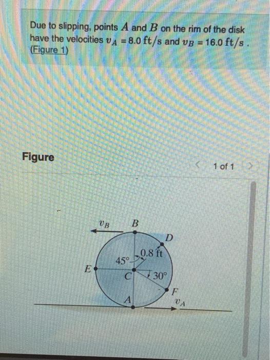 Solved Due to slipping, points A and B on the rim of the | Chegg.com
