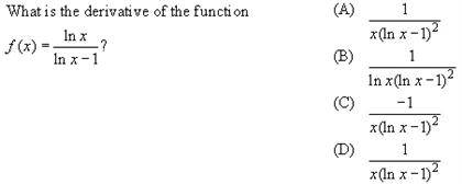 derivative of f x )= ln x