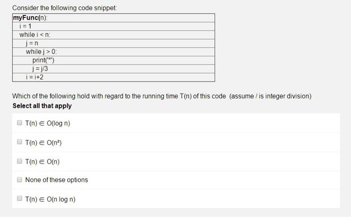 Solved Consider The Following Code Snippet: Which Of The | Chegg.com