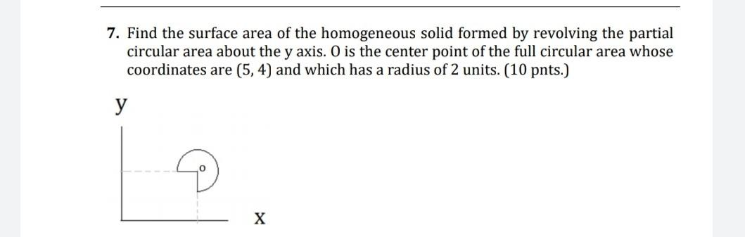 Solved 7. Find the surface area of the homogeneous solid | Chegg.com