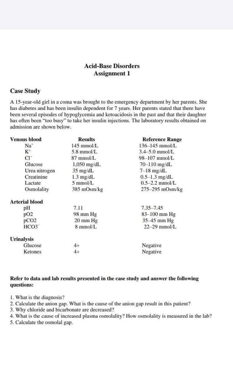 case study based acid and base questions