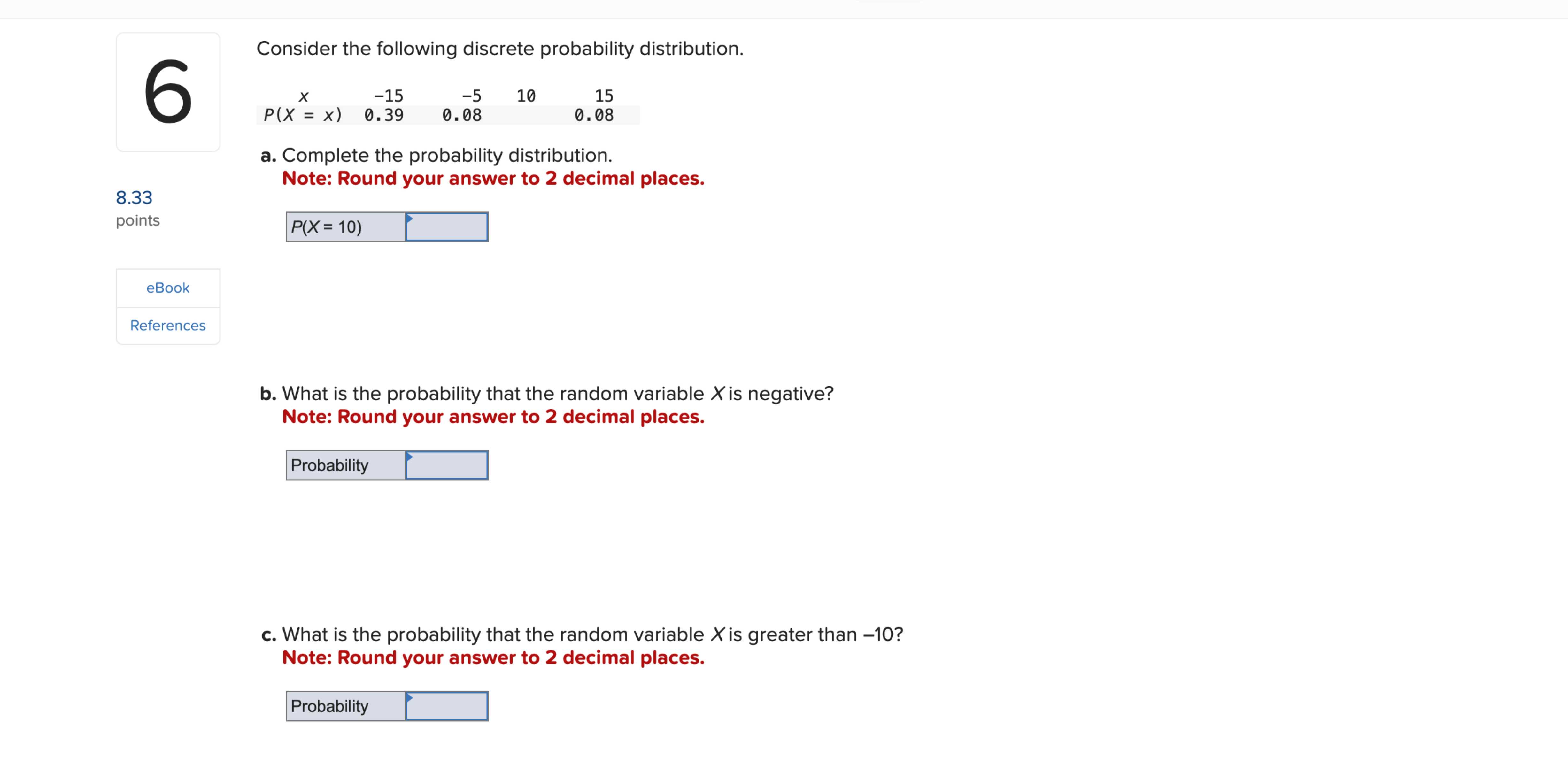 Solved Consider The Following Discrete Probability | Chegg.com