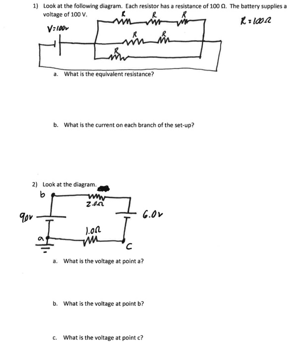 Solved 1) Look At The Following Diagram. Each Resistor Has A | Chegg.com