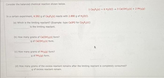 Solved Consider the balanced chemical reaction shown below. | Chegg.com