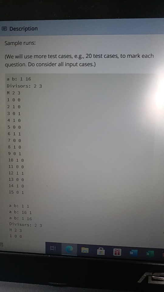 Solved E Description 1. Divisors Weight: 20% Write a Python | Chegg.com
