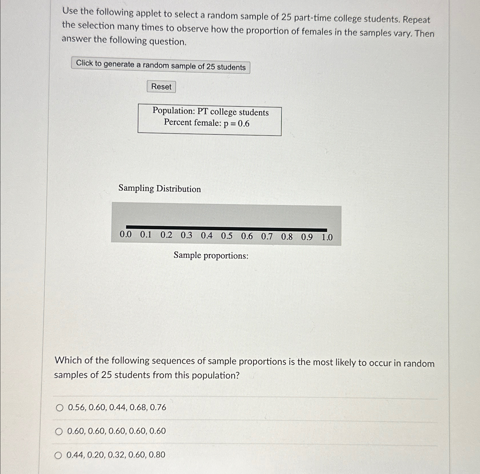 Solved Use the following applet to select a random sample of | Chegg.com