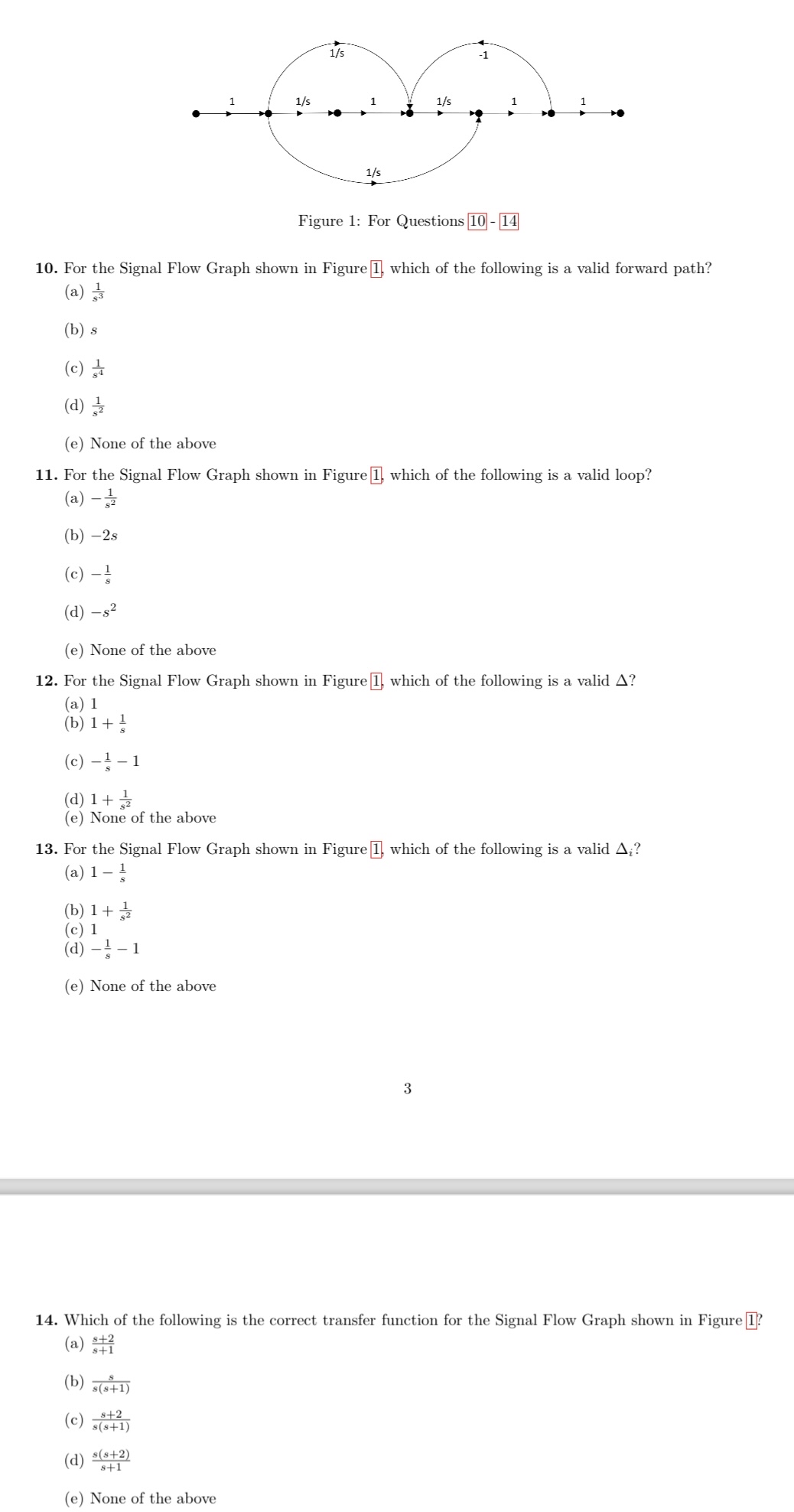 Solved For the Signal Flow Graph shown in Figure 1, ﻿which | Chegg.com