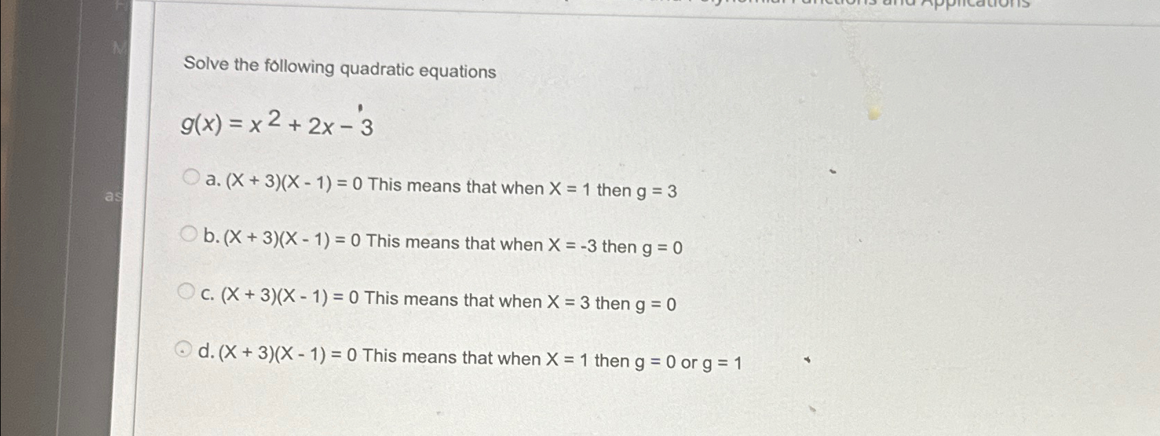 Solved Solve the following quadratic | Chegg.com