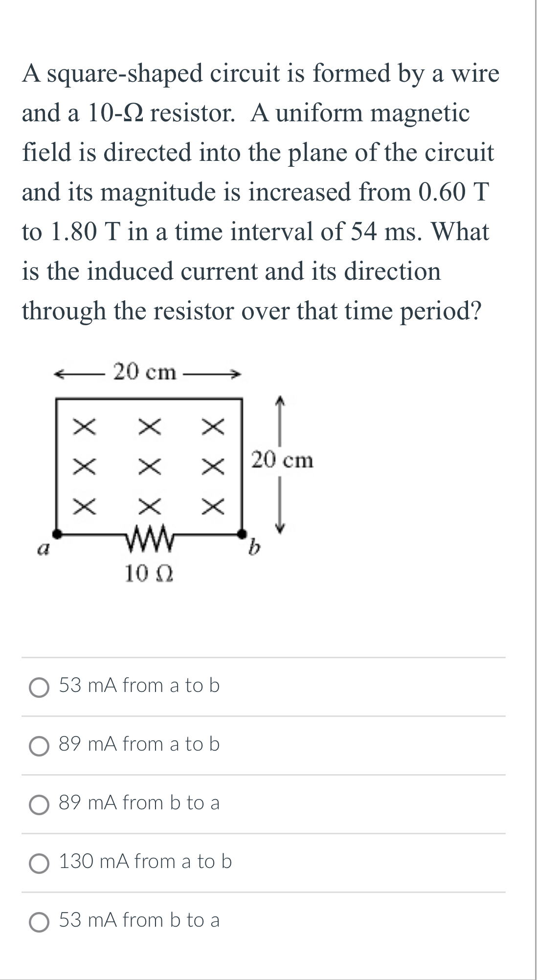 Solved A square-shaped circuit is formed by a wire and a | Chegg.com