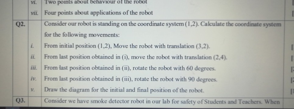 Solved Two points about behaviour of the robot vii. Four | Chegg.com