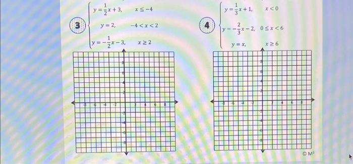 \( \left\{\begin{array}{cc}y=\frac{1}{2} x+3, & x \leq-4 \\ y=2, & -4<x<2 \\ y=-\frac{1}{2} x-3, & x \geq 2\end{array} \quad\