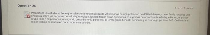 Para hacer un estudio se tiene que seleccionar una muestra de 20 personas de una poblacion de 400 habitantes, con el fin de h