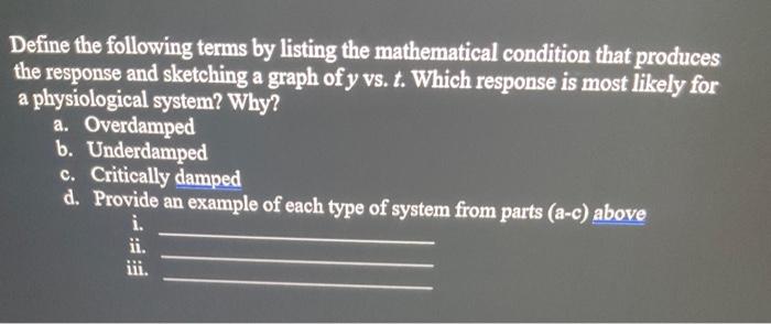 Solved Define The Following Terms By Listing The | Chegg.com