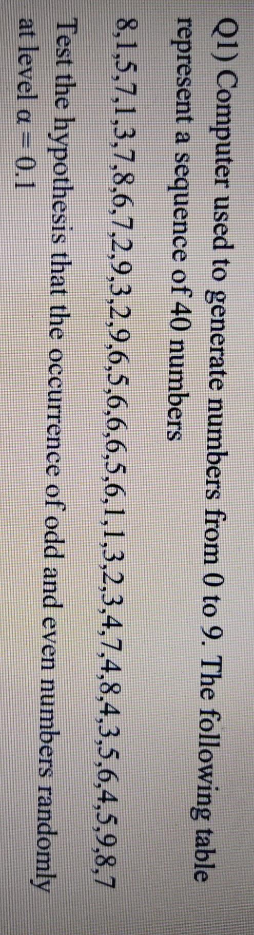 Solved Q1) Computer used to generate numbers from 0 to 9. | Chegg.com