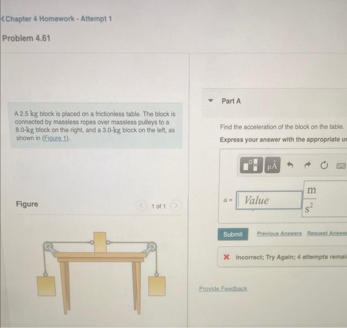 Solved A Kg Block Is Placed On A Frictionless Table The Chegg Com