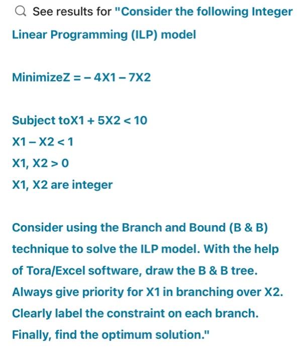 Solved See results for "Consider the following Integer | Chegg.com