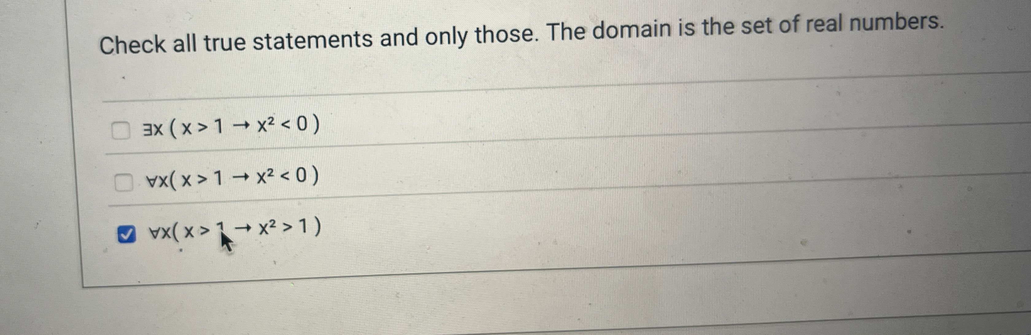 Solved Check all true statements and only those. The domain | Chegg.com