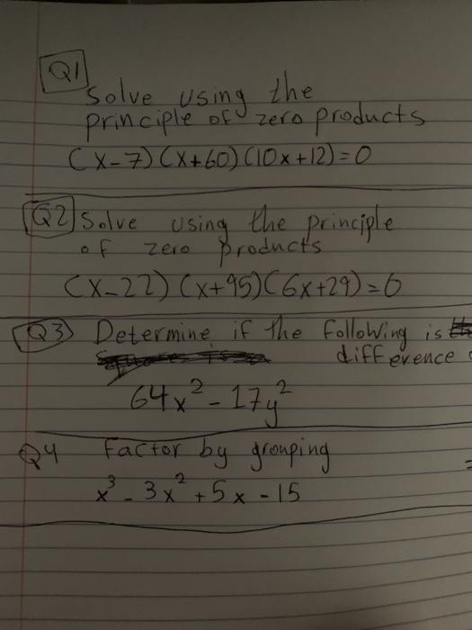 Solved solve using the principle of zero products CX-7 | Chegg.com