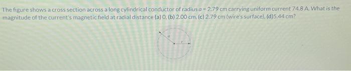 Solved The figure shows a cross section across a long | Chegg.com