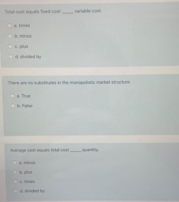 solved-total-cost-equals-fixed-cost-variable-cost-a-times-chegg